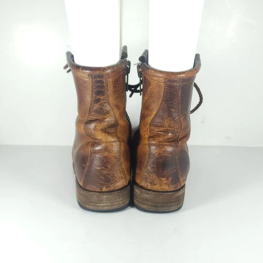 Freebird By Steven Manchester Women's US9 Brown Distressed Leather LaceUp Boot